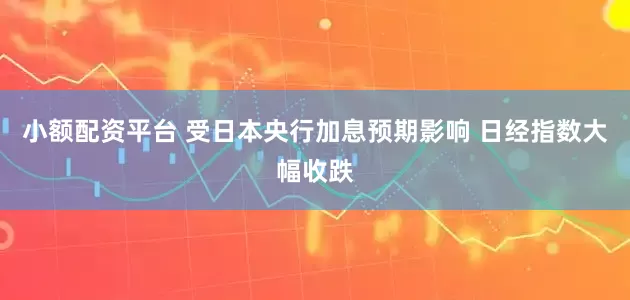 小额配资平台 受日本央行加息预期影响 日经指数大幅收跌